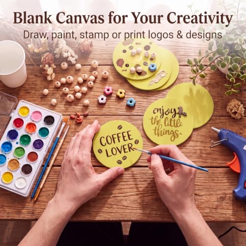 200 Pcs Round Cardboard Coasters Bulk (200 Count)