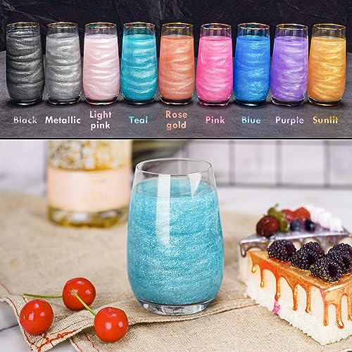 Edible Food Grade Glitter Powder Glimmer Luster Dust Metallic Fancy Food Decorating Sprinkle Glimmery Dust for Drink Wine Beverage Cake Bakery Vegan Allergen