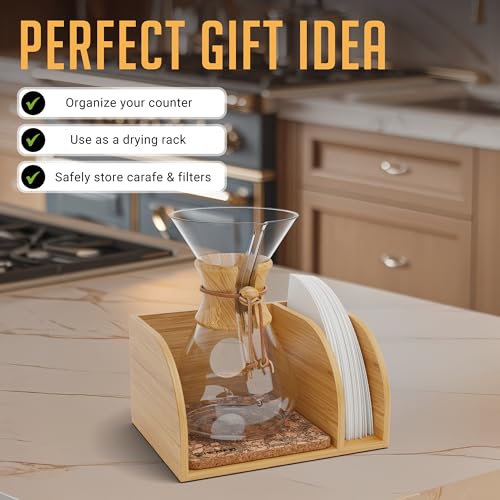 Pour Over Caddy for Chemex Bodum Cosori Coffee Makers Cork