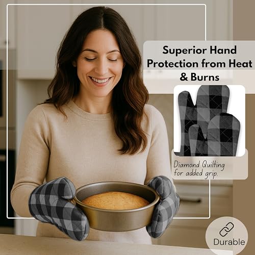 Buffalo Plaid Check Oven Mitts and Pot Holders Set of 4 (4 Count)