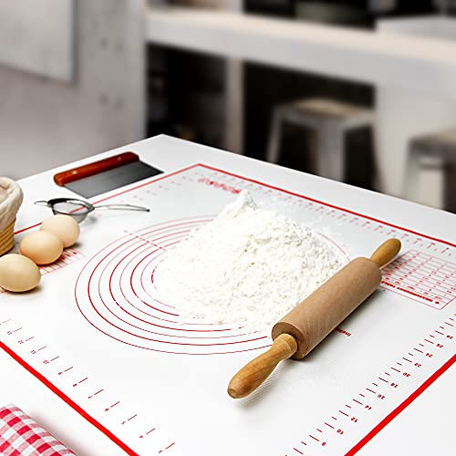 Silicone Pastry Baking Mat with Measurements Extra a Brush and a Dough Scraper