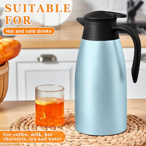 2 Pcs Thermal Coffee Carafe Insulated Stainless Steel Coffee Carafe for Hot Liquid Vacuum Thermal Pot Creamer Pitcher Dispenser with Brushes Keeping Hot Water Milk