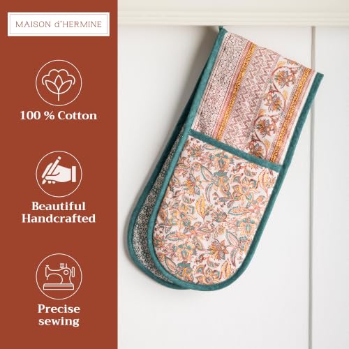 Double Oven Mitts 100% Cotton Double Oven Glove