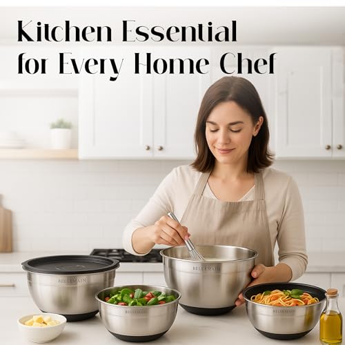 Stainless Steel Mixing Bowls with Airtight Lids Set