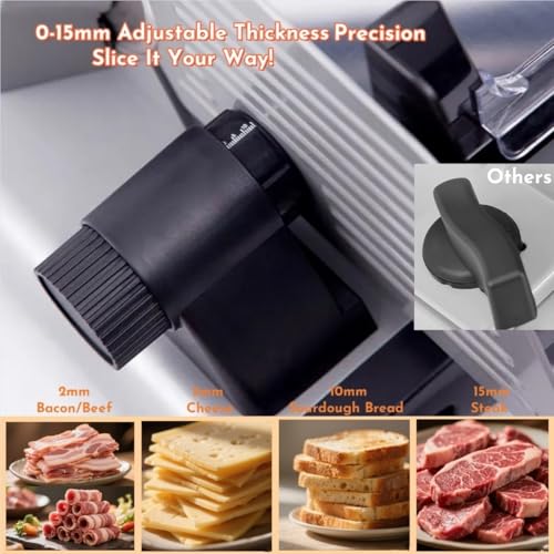 Meat Slicer Electric Meat Cutter with 2 Removable 7.5" Blades