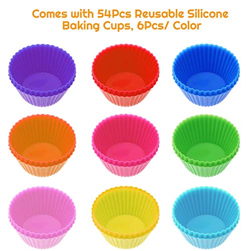54 Pack Silicone Muffin Cups (54 Count)