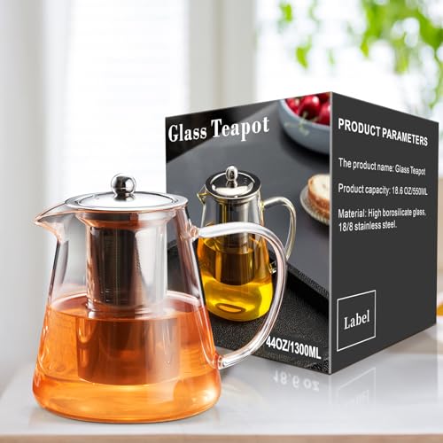 Glass Teapot Stovetop 44 OZ