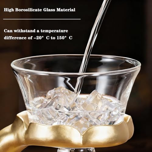 Lazy Kungfu Glass Tea Set Heat Resistant Semi Automatic Drip Rotating with Infuser Magnetic Teapot Set for Gongfu Tea Making Ideal