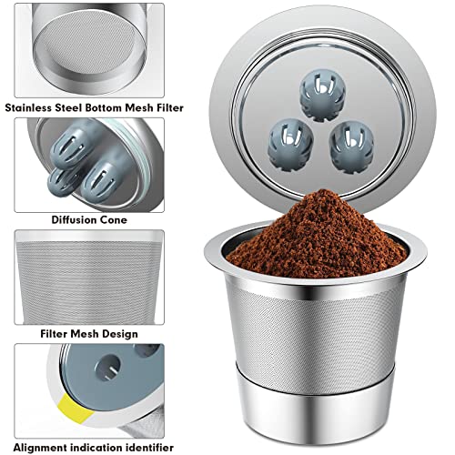 Stainless Steel Reusable K Cups Compatible with Ninja Coffee Upgrade2 Pack K Cups Reusable Coffee Pods Fit Ninja CFP201 CFP305 CFP307 CFP400 Not Fit 1 Hole and 5Hole (2 Count)