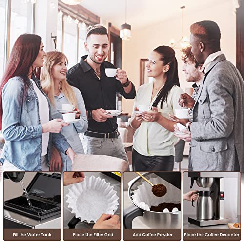 12 Cup Commercial Coffee Maker with 74oz Thermal Carafe