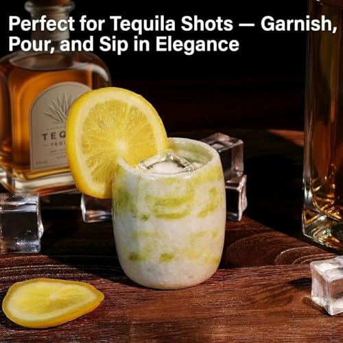 Natural Jade Shot Glasses Set of 2 (2 Count)
