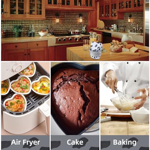Mini Heart Shaped Cake Pans 3.5oz Aluminum Foil Heart Cake Pan with Lids