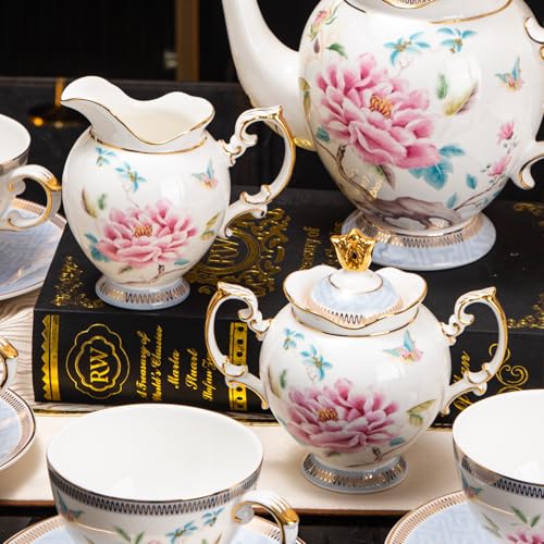 21 Piece Bone China Tea Set for 6