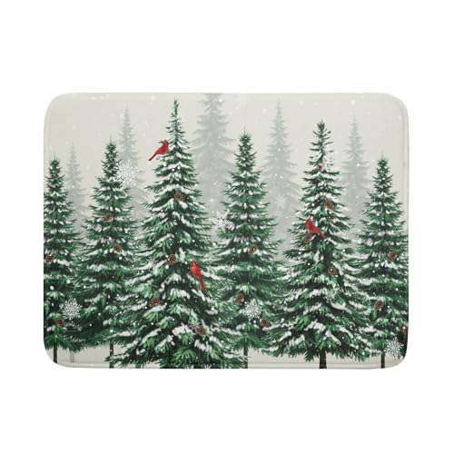 Winter Green Pine Tree Dish Drying Mat for Kitchen Counter
