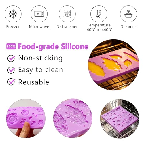 Leaf Silicone Mold Sunflower Flower Chocolate Mold for Cake Decoration (2 Count)