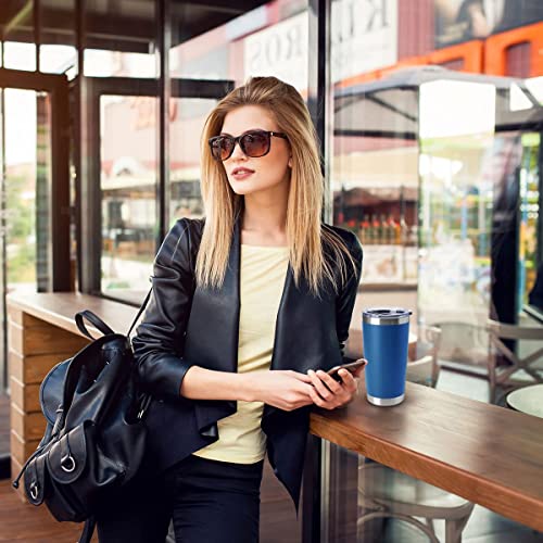 20oz Tumblers Stainless Steel Mugs with Lid Double Wall Vacuum Insulated Coffee Cups for Cold & Hot Drinks (12 Count)