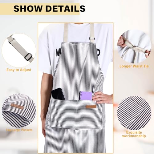 Cotton Aprons with Pockets (4 Count)