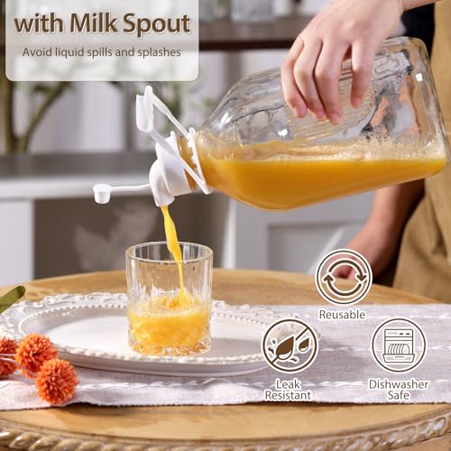 1 Pack 64 Oz Glass Milk Bottle with Lid