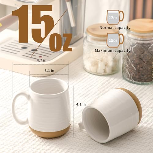 Large Ceramic Coffee Mugs Set (4 Count)