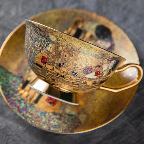 6 Piece European Bone China Coffee Cup & Saucer Set