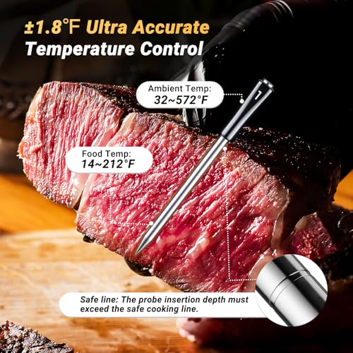 Wireless Meat Thermometer with 4 Probes