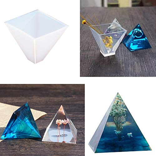 18Pcs DIY Silicone Resin Casting Molds Tools Set Includes 6 Resin Casting Molds Large Clear Silicone Molds 2 Measurement Cup 10 Wood Sticks for DIY Home Decoration