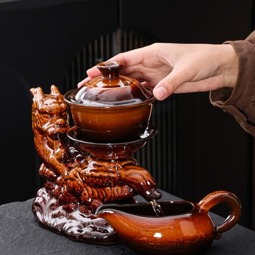 Ceramic Teapot with Infuser Chinese Gongfu Tea Set with 8 Cups
