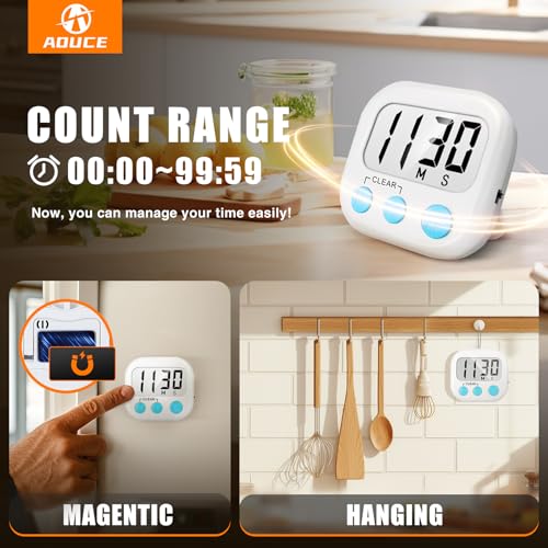 Digital Kitchen Timers for Cooking (12 Count)