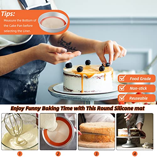 Round Silicone Baking Mats for 10 inch Cake Pan