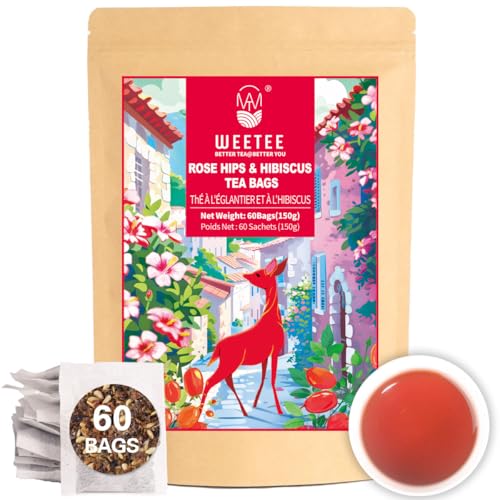Rosehips Hibiscus Tea Bags 60 Count