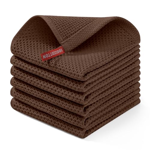 100% Cotton Waffle Weave Kitchen Dish Cloths 6 (6 Count)