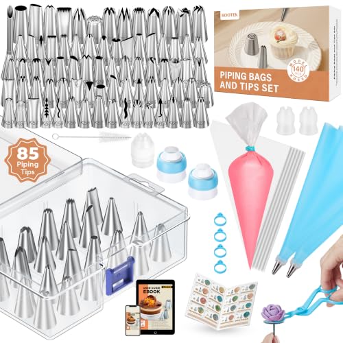 140 Piping Bags and Tips Set Frosting Piping Kit for Beginner & Pros
