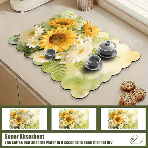 Scalloped Dish Drying Mats for Kitchen Counter