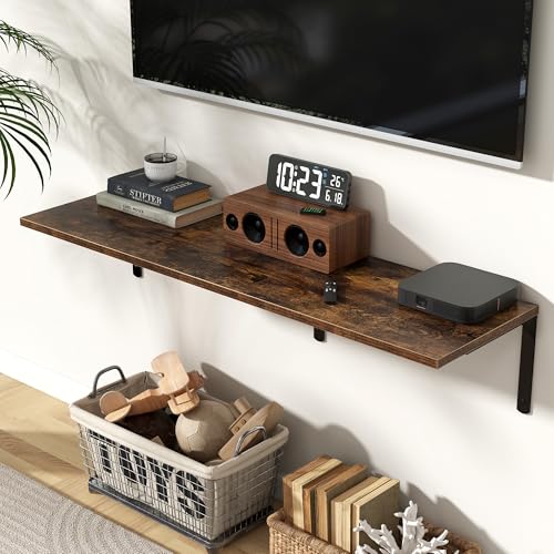 Rustic Brown 12 Inch Deep Floating Shelves Set of 2 (2 Count)
