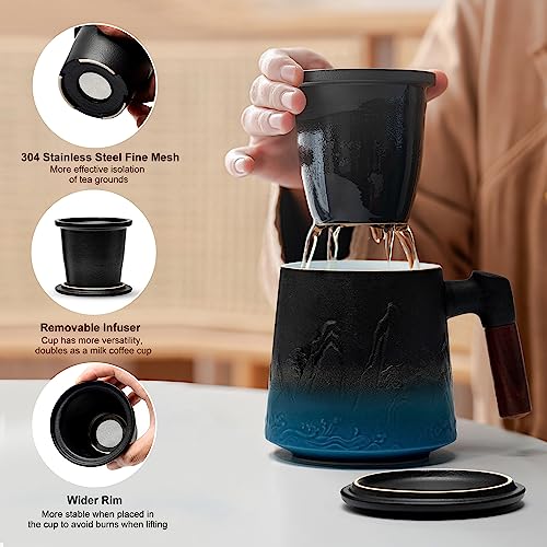 Ceramic Tea Cup with Infuser and Lid
