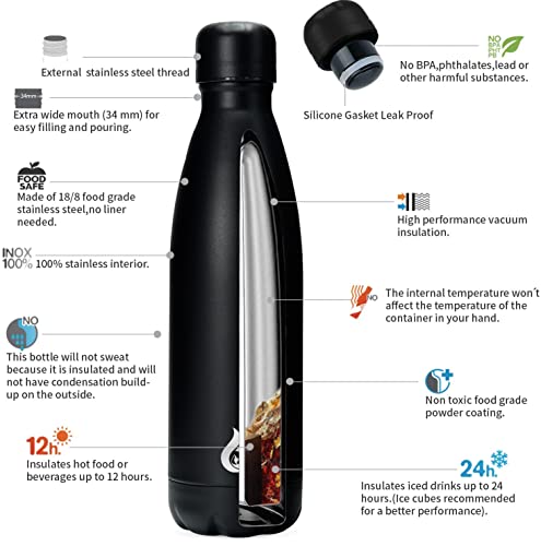 17 oz Small Insulated Water Bottle