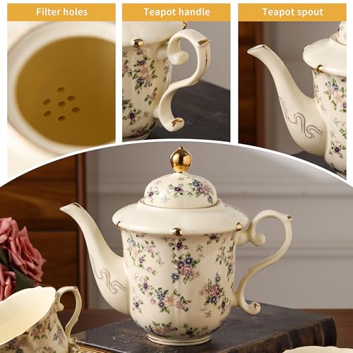 Country Roses Porcelain Tea Set