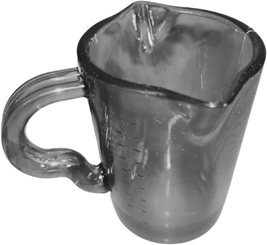 3 Oz Smoked Double Spout Plastic Espresso Shot Pitcher Cup