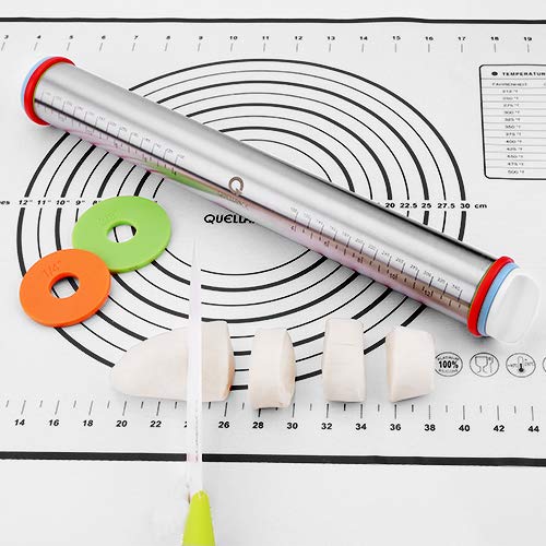Rolling Pin and Pastry Baking Mat Set