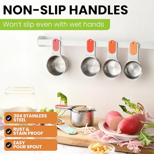 Magnetic Stainless Steel Measuring Cups Set of 7