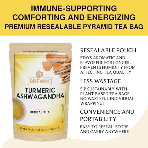 Turmeric Tea with Ashwagandha & Black Pepper (30 Count)