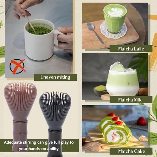 Traditional Matcha Whisk Reusable Resin Matcha Whisk Chasen Dishwasher Safe Matcha Stirrer Matcha Green Tea Powder Preparation Prepare Japanese Matcha Tea