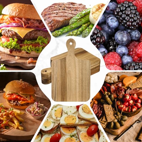 6 Pcs Wood Cutting Boards for Chopping Charcuterie Serving (6 Count)
