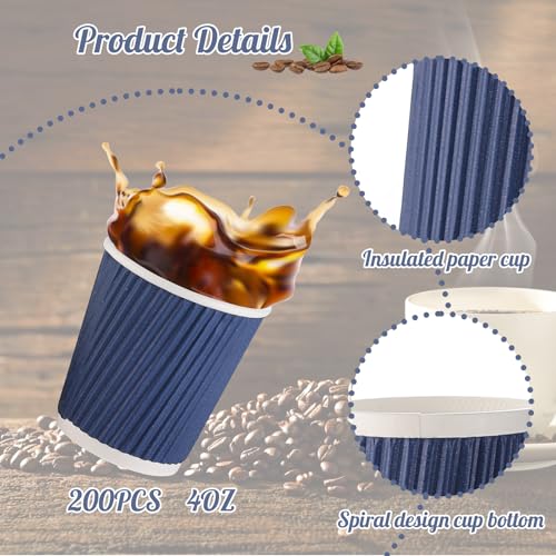 4oz Disposable Paper Espresso Cups (200 Count)