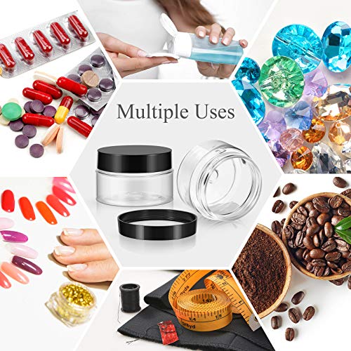 4 Pcs Plastic Jars Wide Mouth with Lids