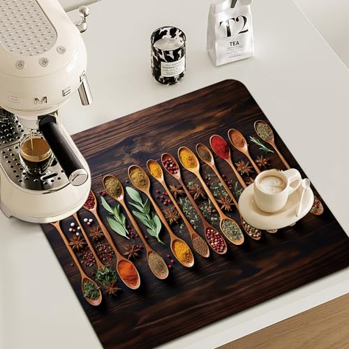 Kitchen Spices Dish Drying Mat