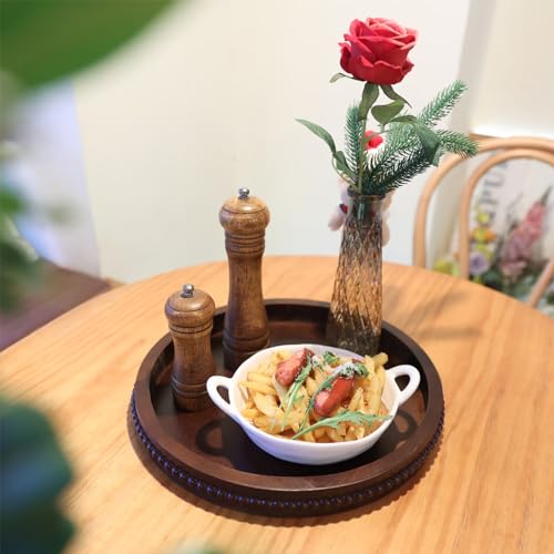 Wood Decorative Serving Tray with Bead