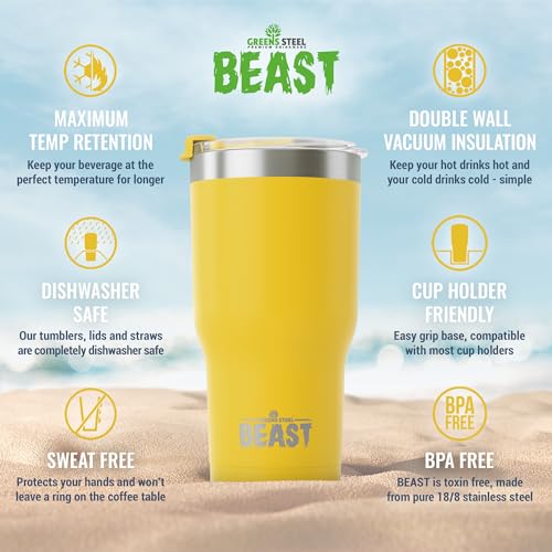 Beast 40 oz Tumbler Stainless Steel Vacuum Insulated Coffee Ice Cup Double Wall Travel Flask