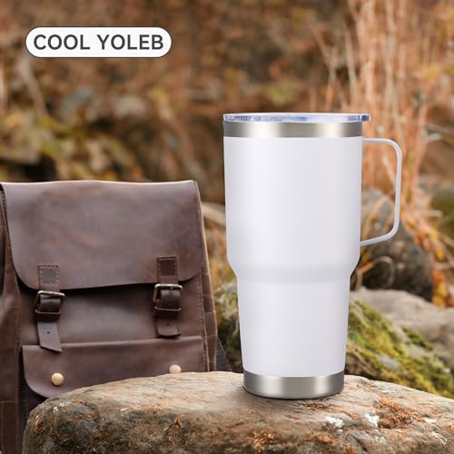 30 oz Stainless Steel Tumblers Bulk with Handle and Lid (8 Count)