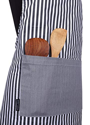 Cotton Aprons for Women with Pockets Adjustable Strap and Waist Ties Printed Reusable Aprons for Baking